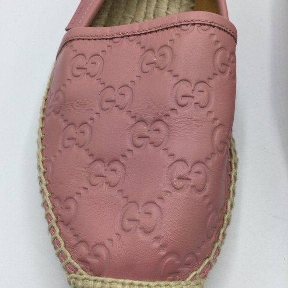 Gucci Guccissima Leather Espadrilles Rose Baby Pink Womens EU 37 US 7 454703 - Picture 10 of 14